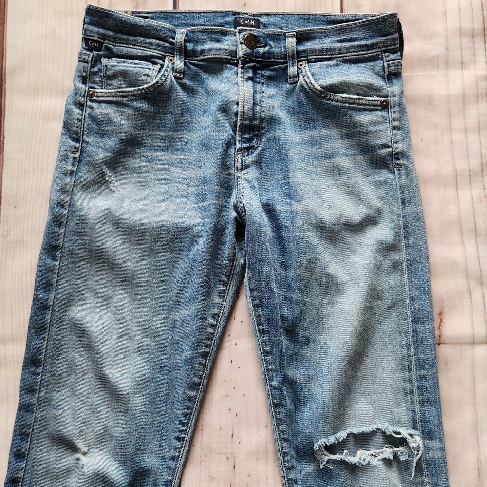 Citizens of Humanity "Agnes Crop" Mid Rise Slim Straight Blue Jean, Women's 26 - Picture 4 of 12